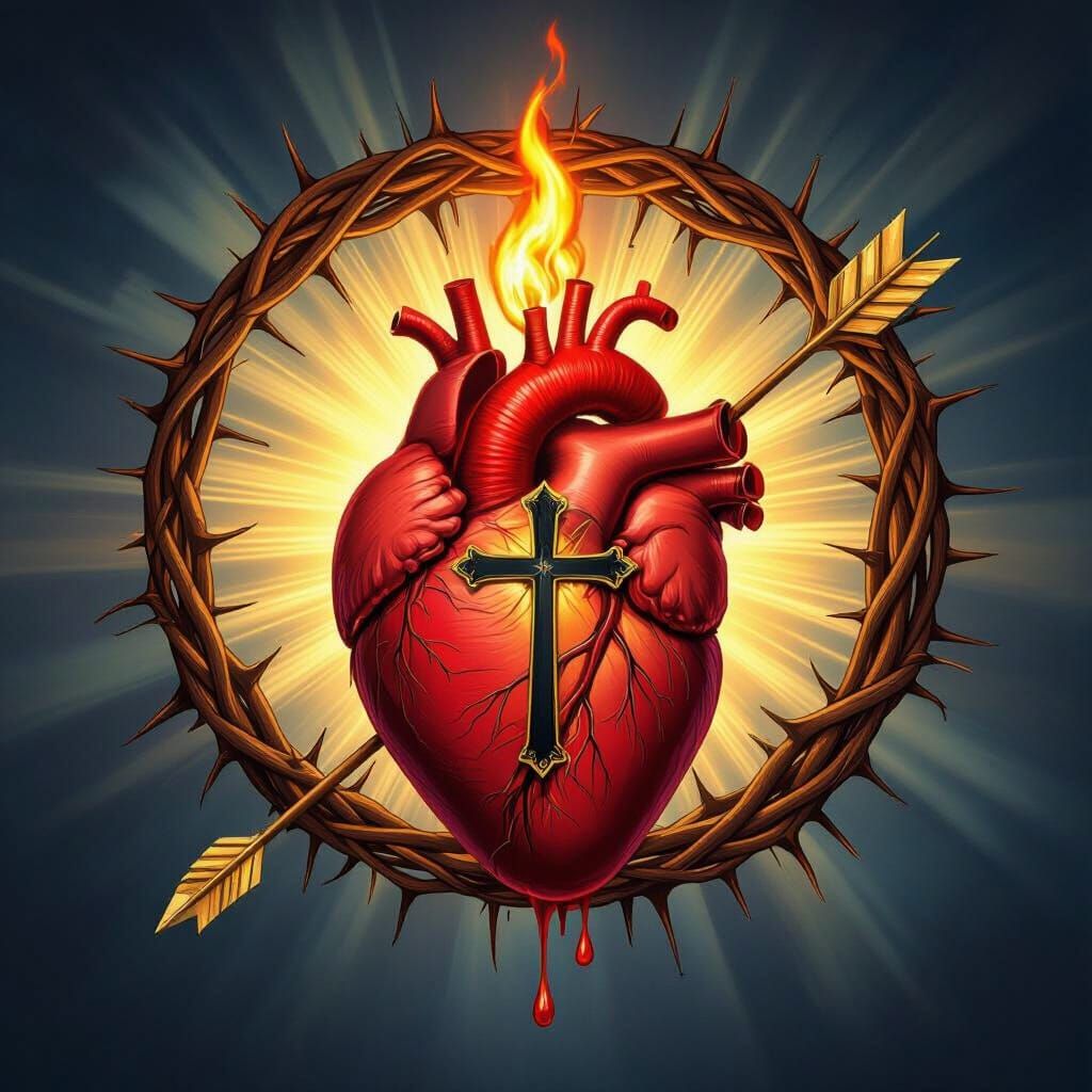 Sacred Heart of Jesus: A Golden Light Composition