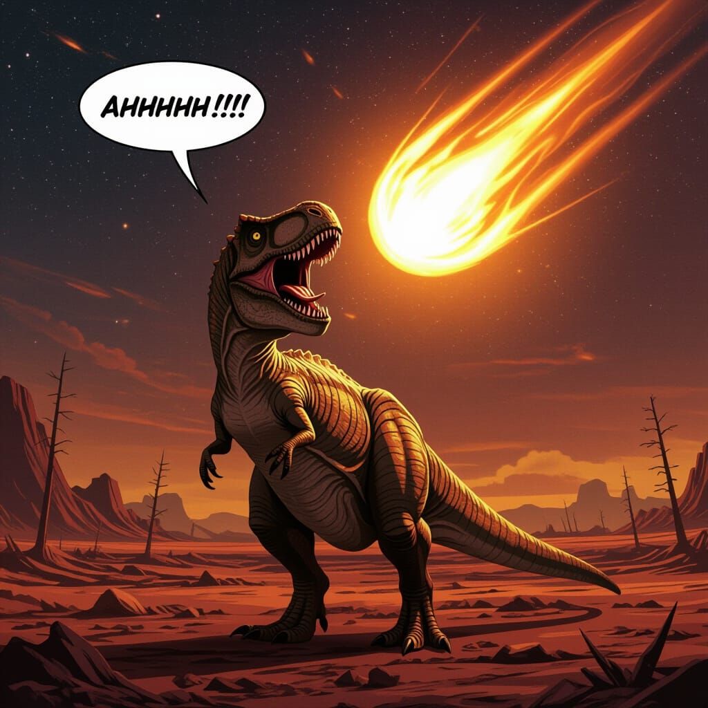 Dinosaur's Final Scream as Comet Approaches