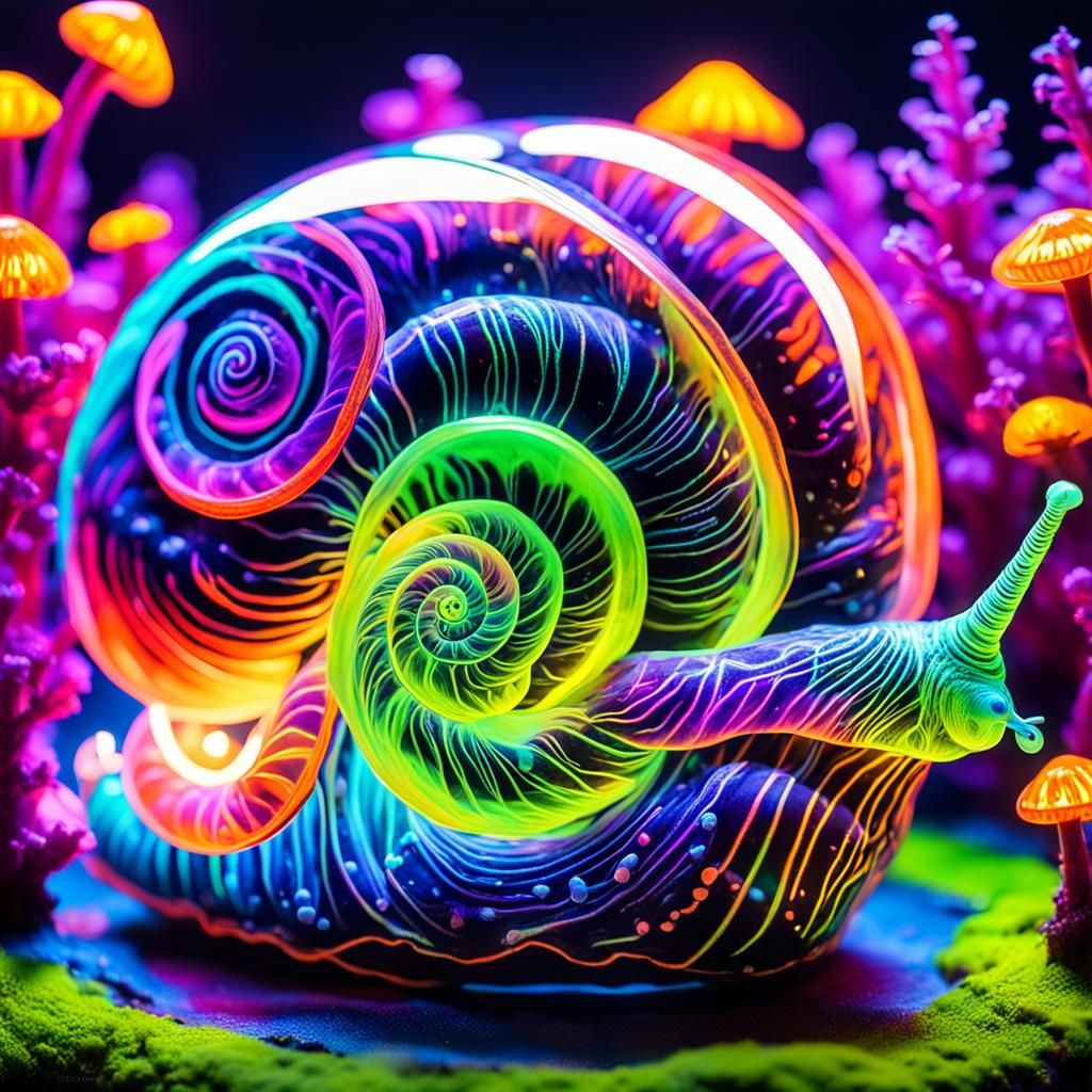Fluorescent Snail Reveals Psychedelic Miniature World