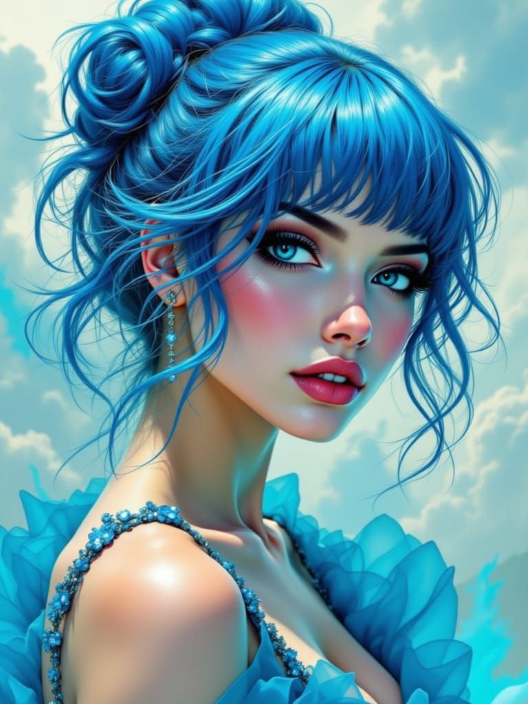 Powder Blue Pin-Up Girl