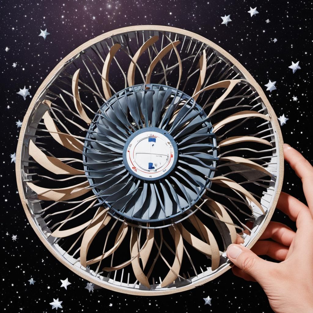 Electric Fan Drifting in Outer Space