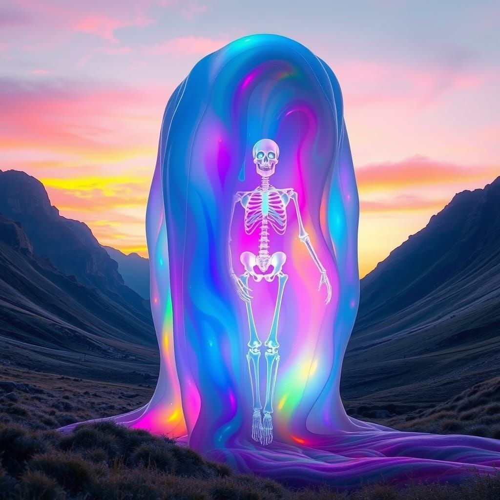 Giant Translucent Slime Cathedral in Dreamlike Style