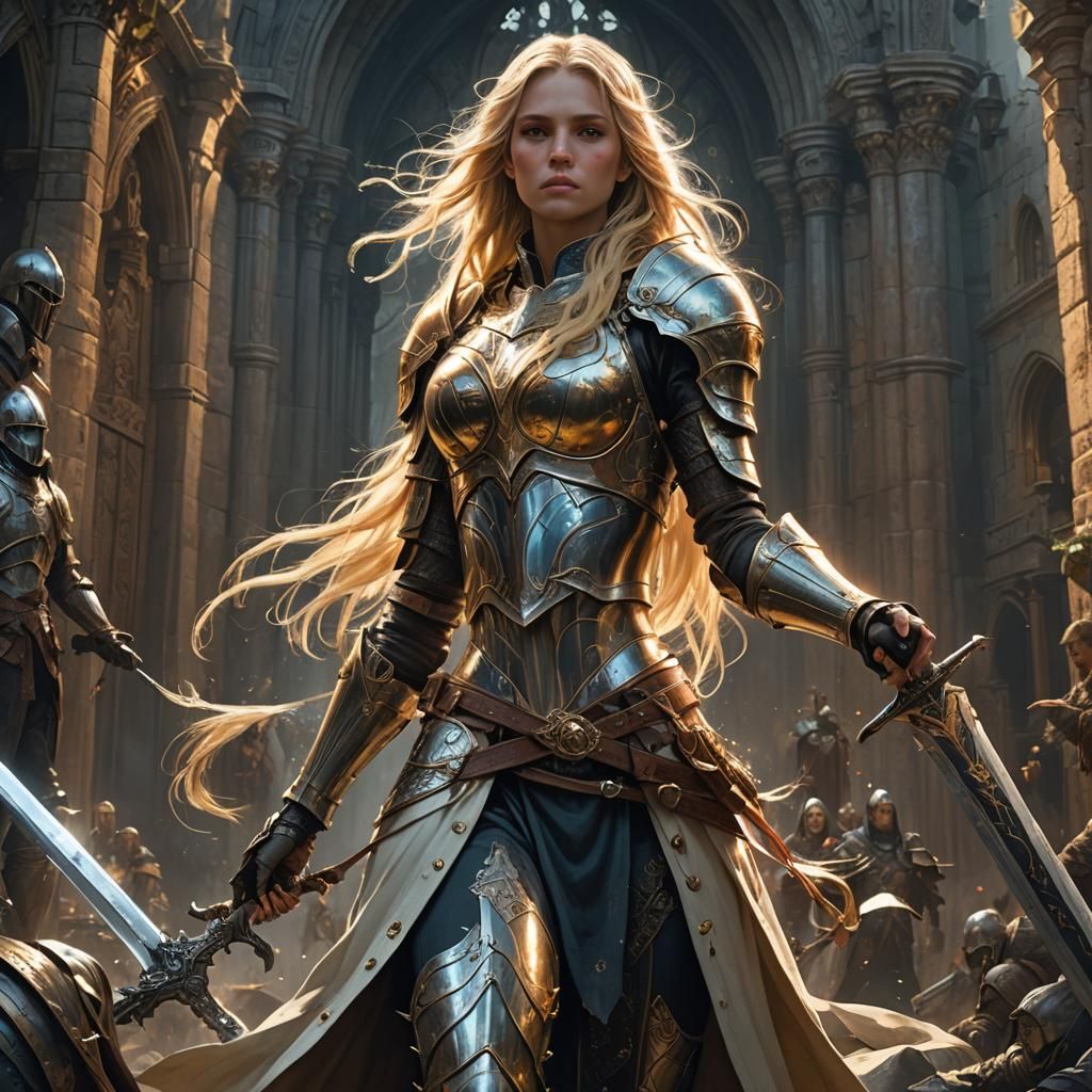 Blonde Knight Guided by Divine Light