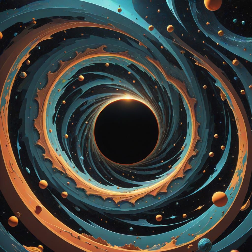 Surreal Black Hole Warps Spacetime in Triadic Colors
