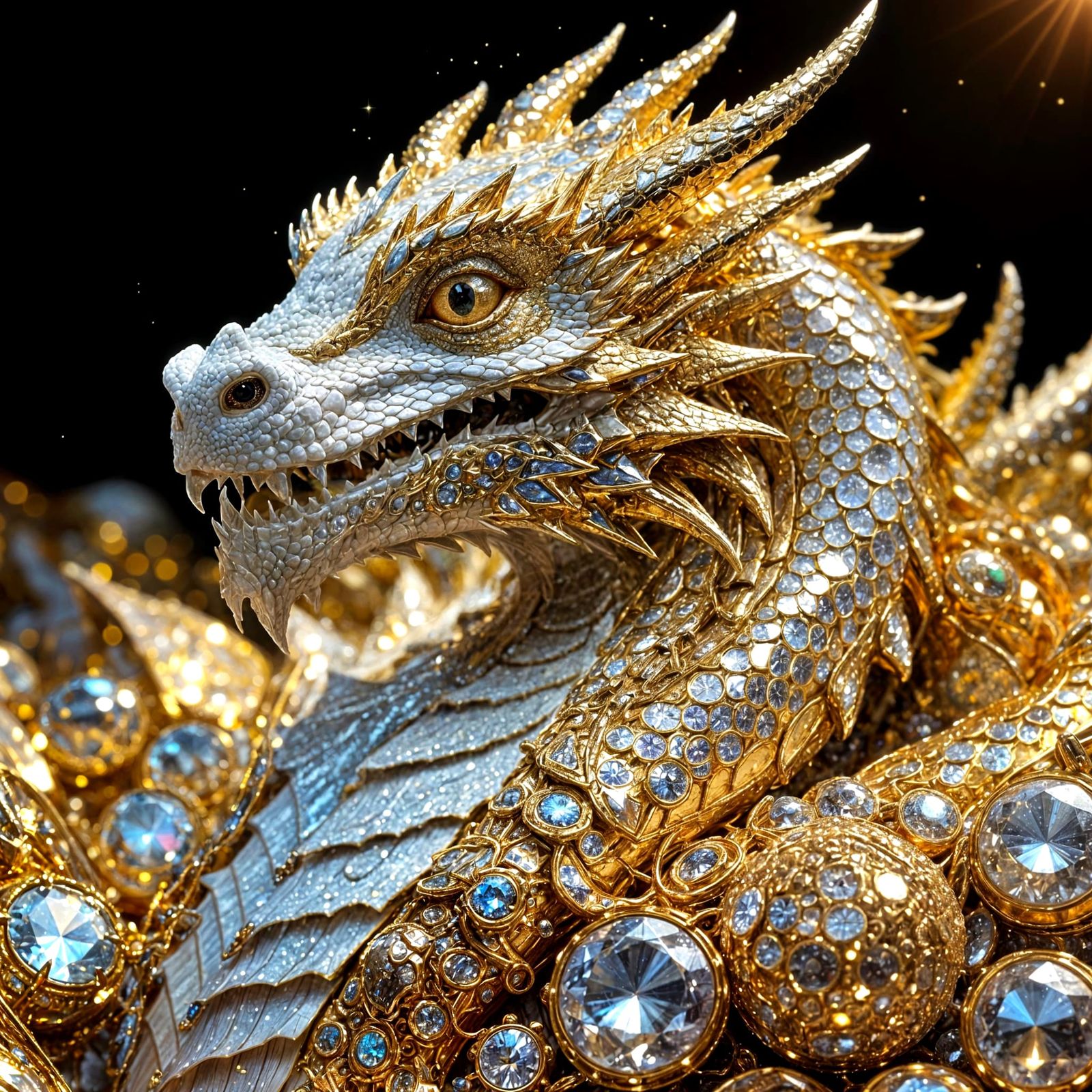 Fantasy Dragon Adorned in Sparkling Sequins