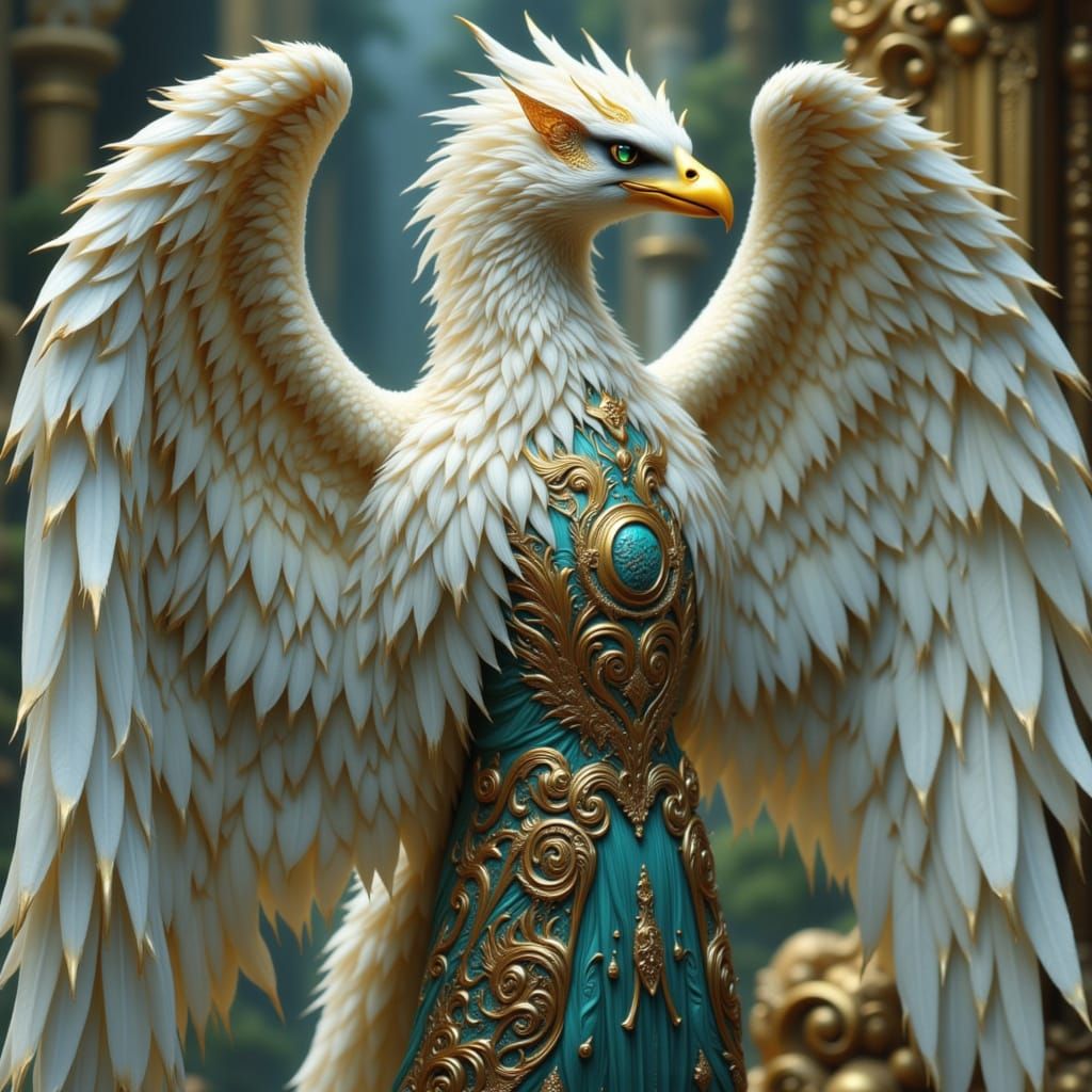 Magnificent Griffin with Ornate Wings in Final Fantasy Style