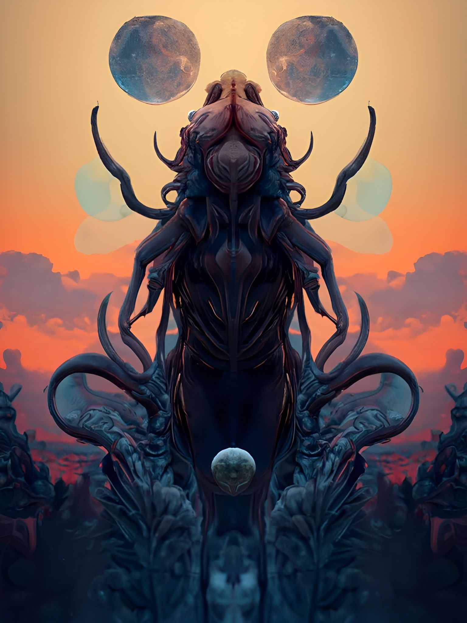 Eldritch Beast on Alien Moon in Hyperrealism