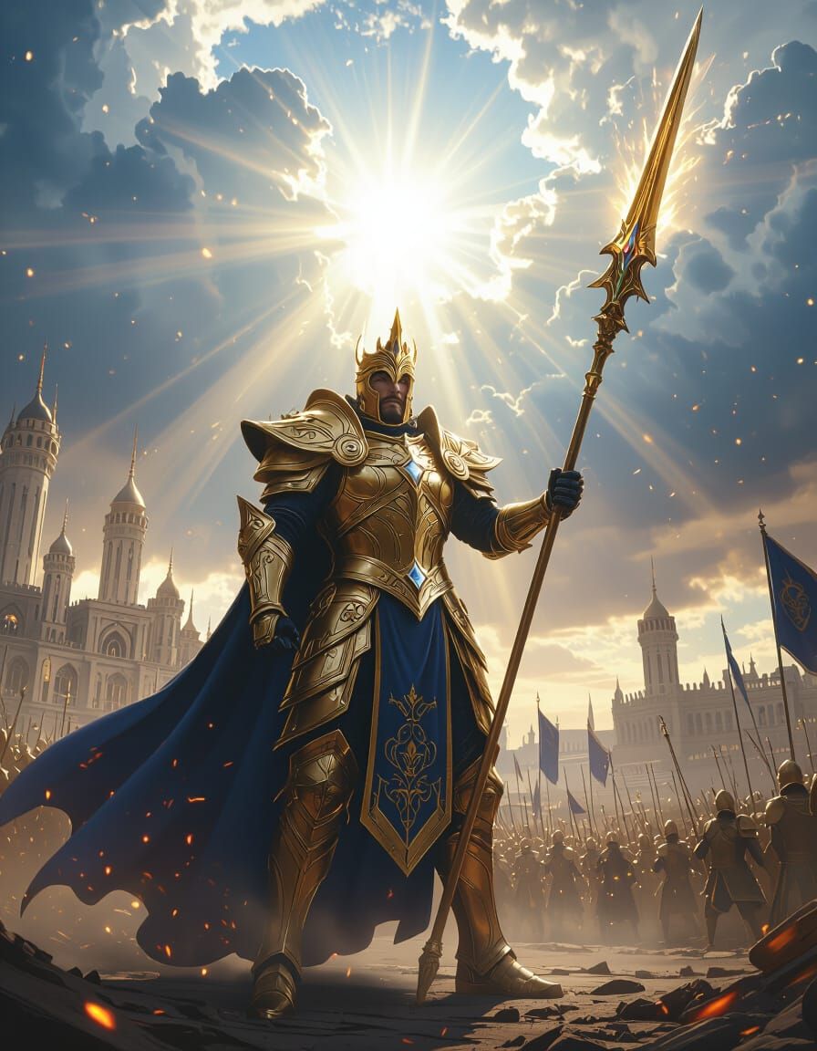 Jarvan IV in Golden Armor with Radiant Light