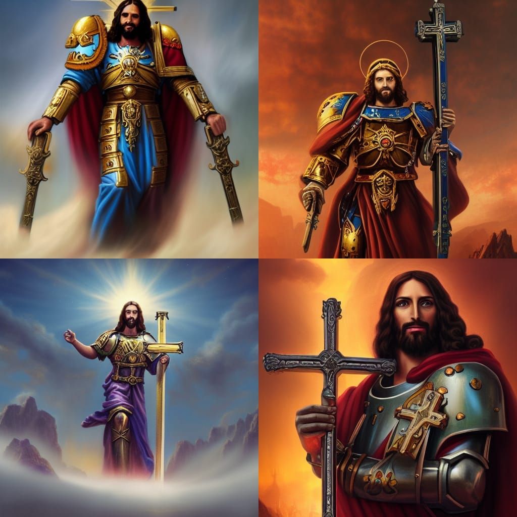 Jesus Christ in Warhammer 40k Armor, Detailed Painting