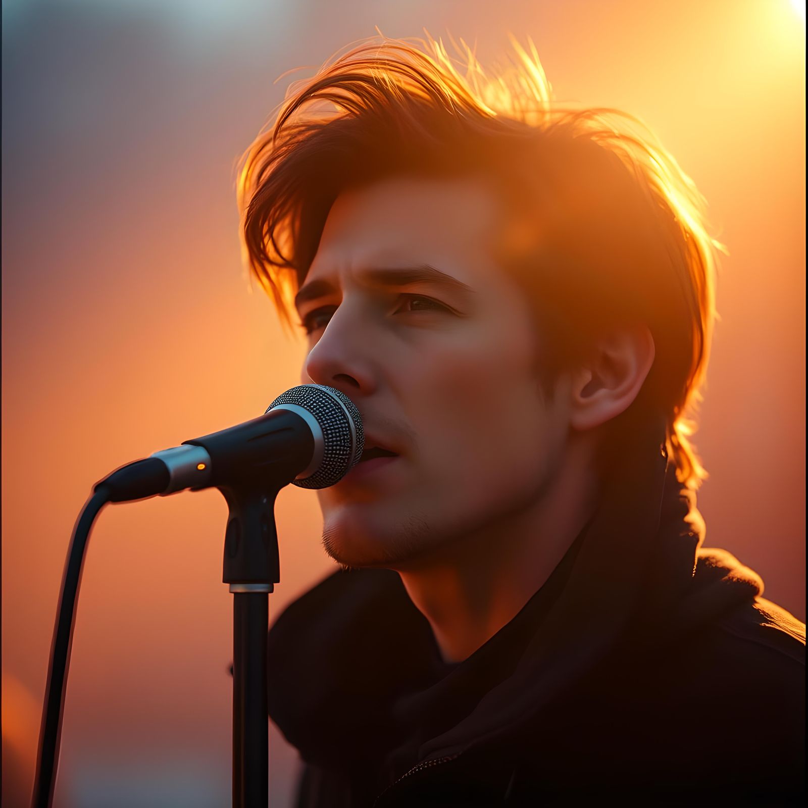 Dramatic Cinematic Portrait with Film Grain Effects