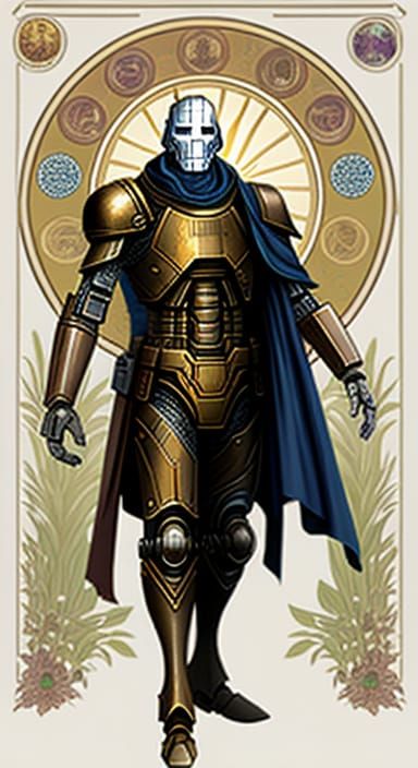Warforged in Art Nouveau Style