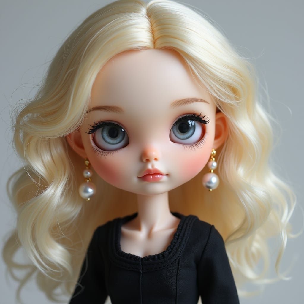 Ethereal Blythe Doll in Soft, Bouncy Waves