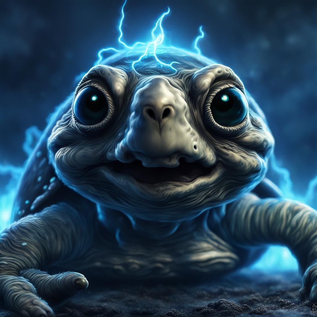 Hybrid Zombie Turtle Baby with Alien Tentacles