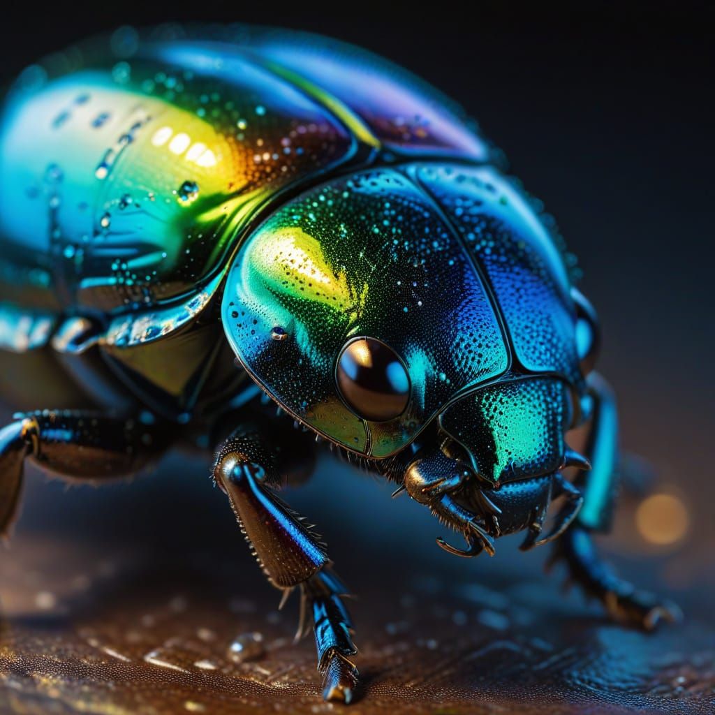 Iridescent Beetle Shell: A Macro Photography Masterpiece