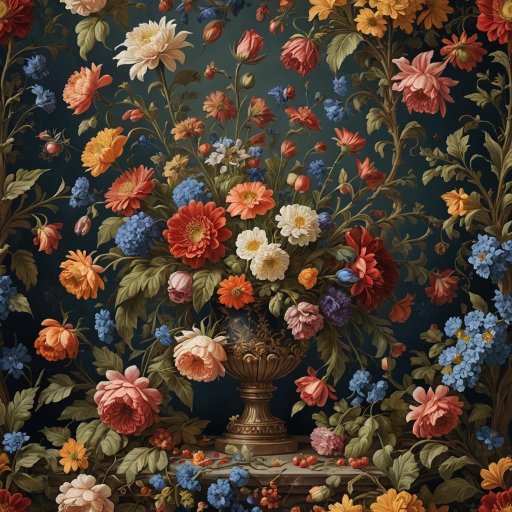 Renaissance Floral Still Life in Classical Style
