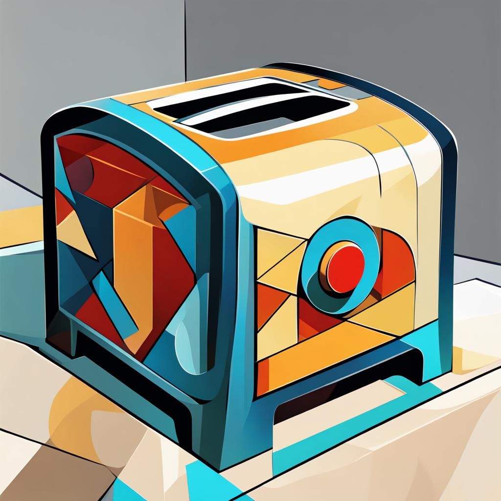 Cyber Toaster in Cubist Art Deco Style