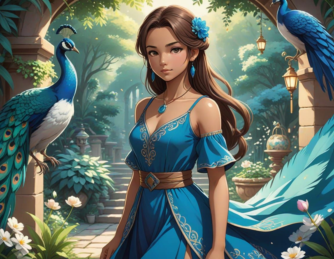 Garden Goddess in Vibrant Fairytale Attire