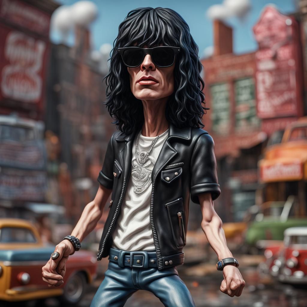Photorealistic Plasticine Joey Ramone, Digital Art