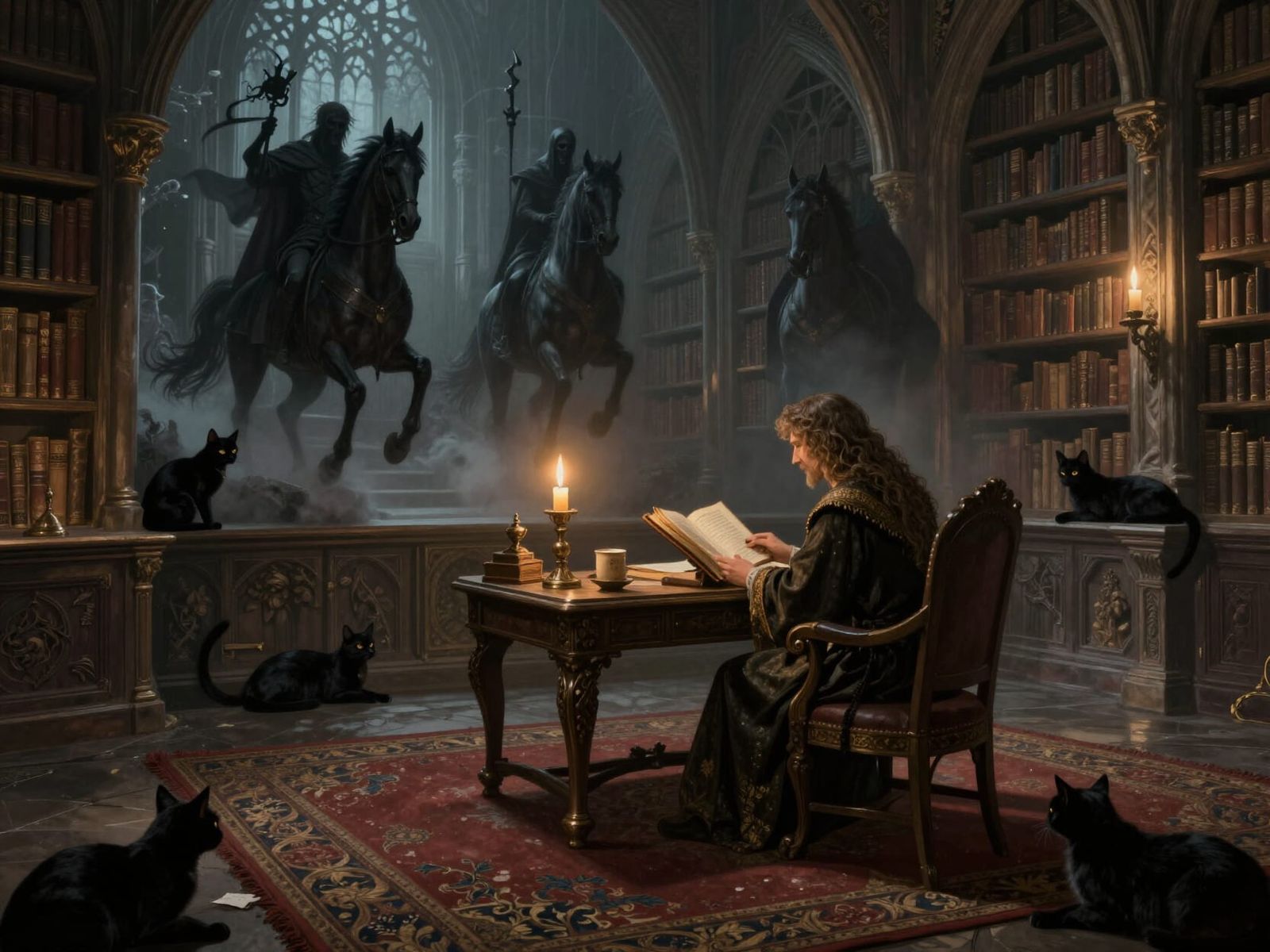 Nostradamus Studies Apocalypse in Shadowy Library