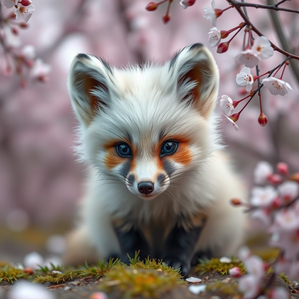 Sakura Fox Kit in Cherry Blossom Wonderland