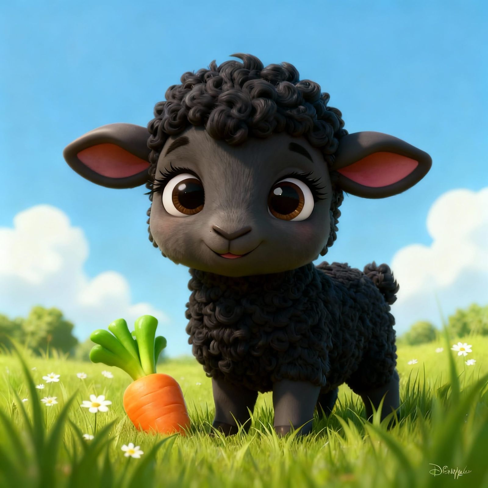 Cute Black Sheep Animation for Children