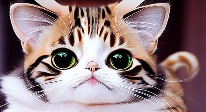 Kawaii Cat Girl with Pink Hair in Pastel Colors