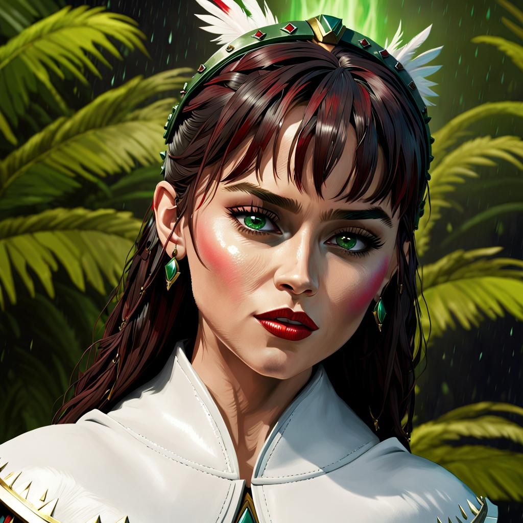 Cybernetic Space Marine Woman with Aztec Headdress