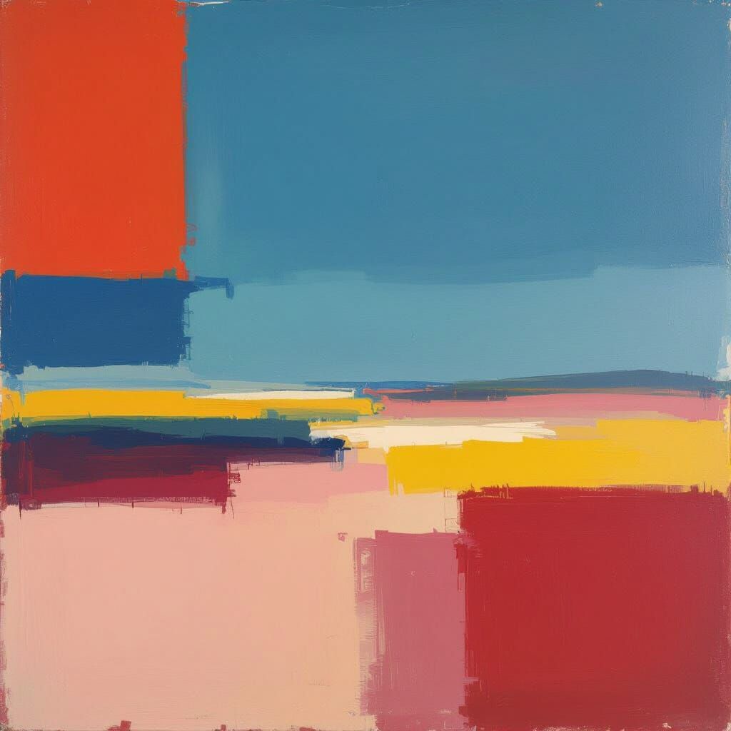 Abstract Dreamscape in Rothko, Riley, and Richter Style