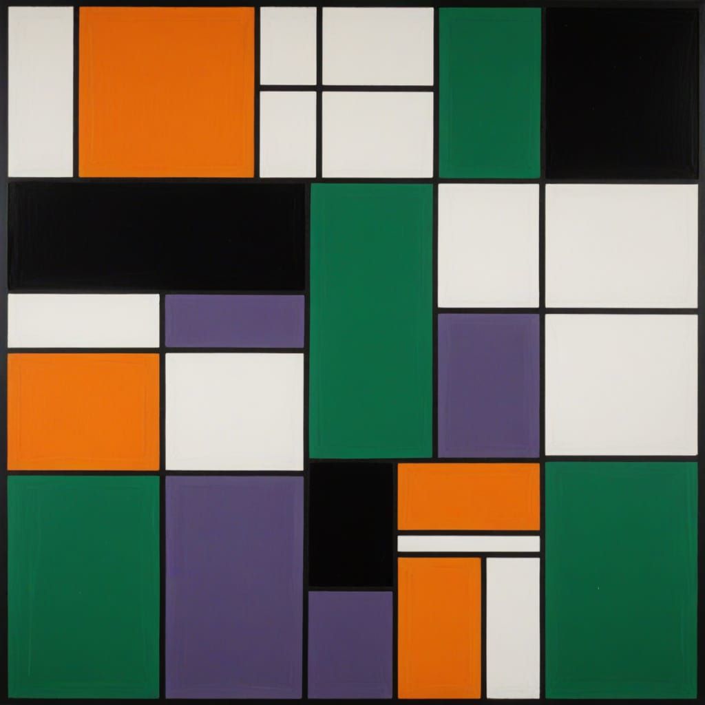 Abstract Grid Composition in Mondrian Style