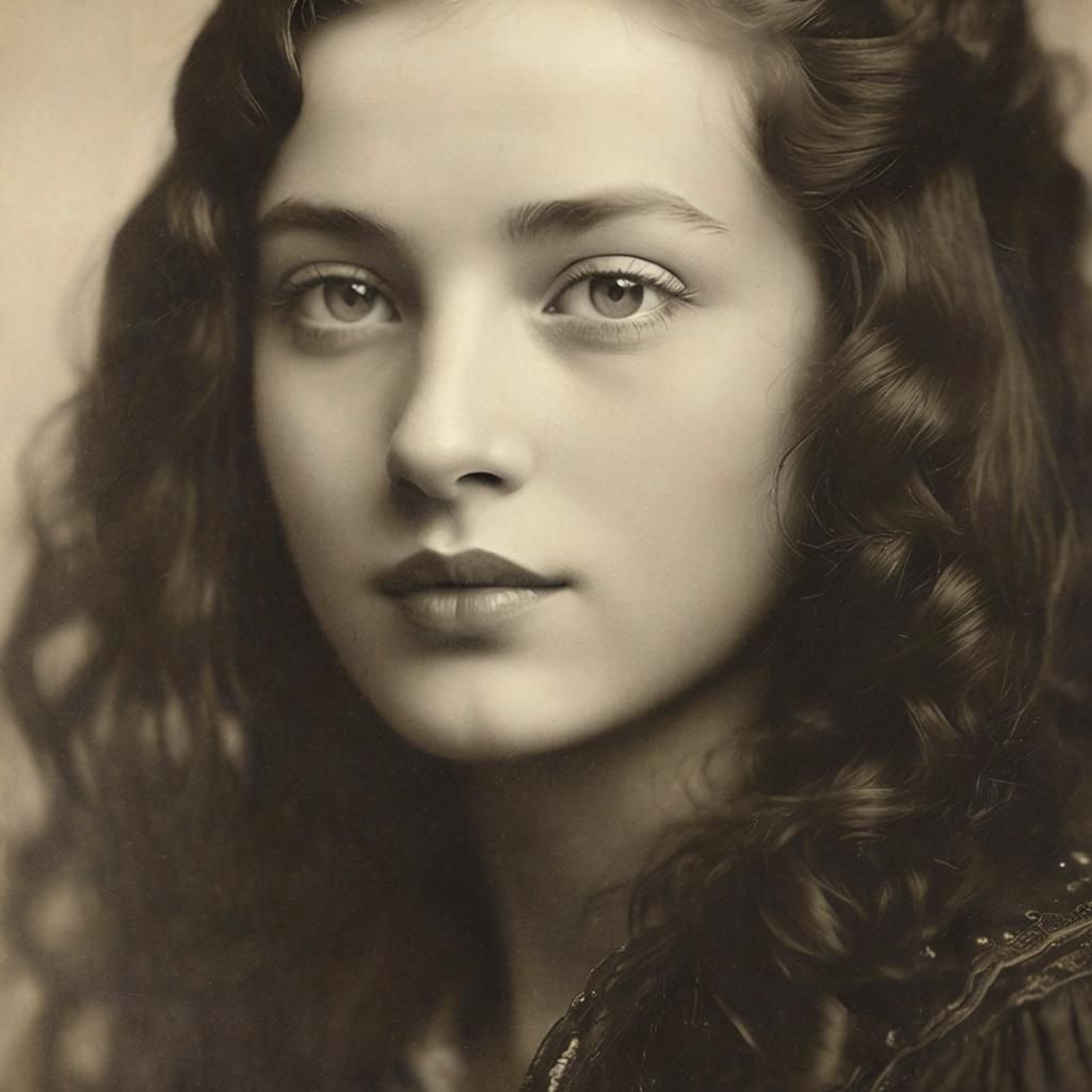 Elegant Portrait of a Girl in 1900s Style