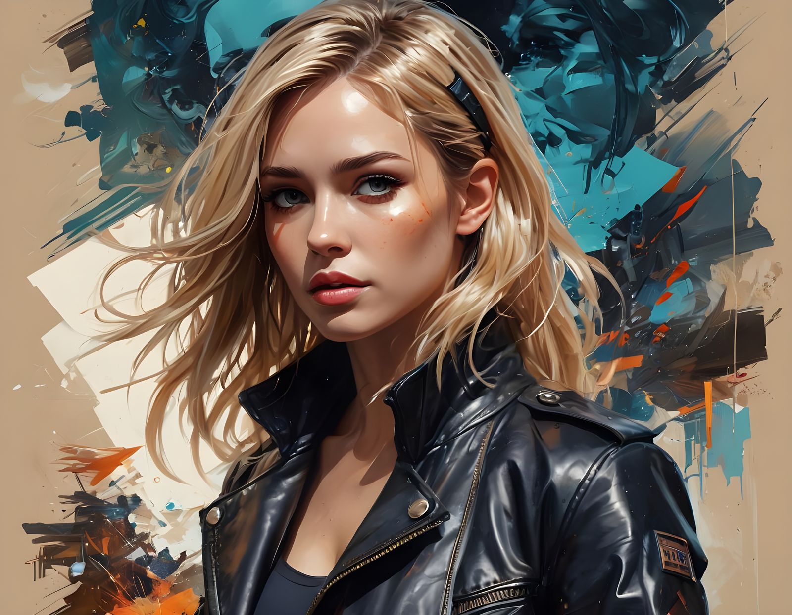 Ace from Doctor Who: Golden Composition in Oil