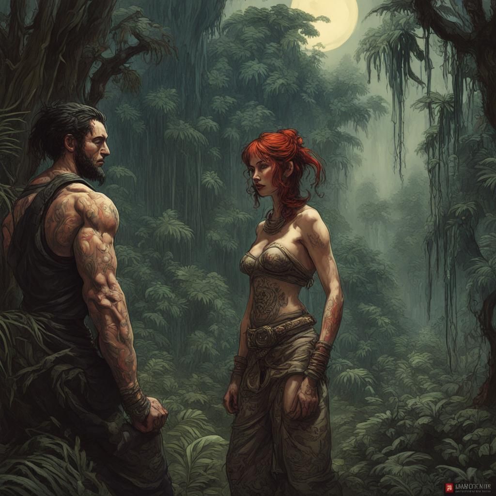Adam and Lilith in the Jungle