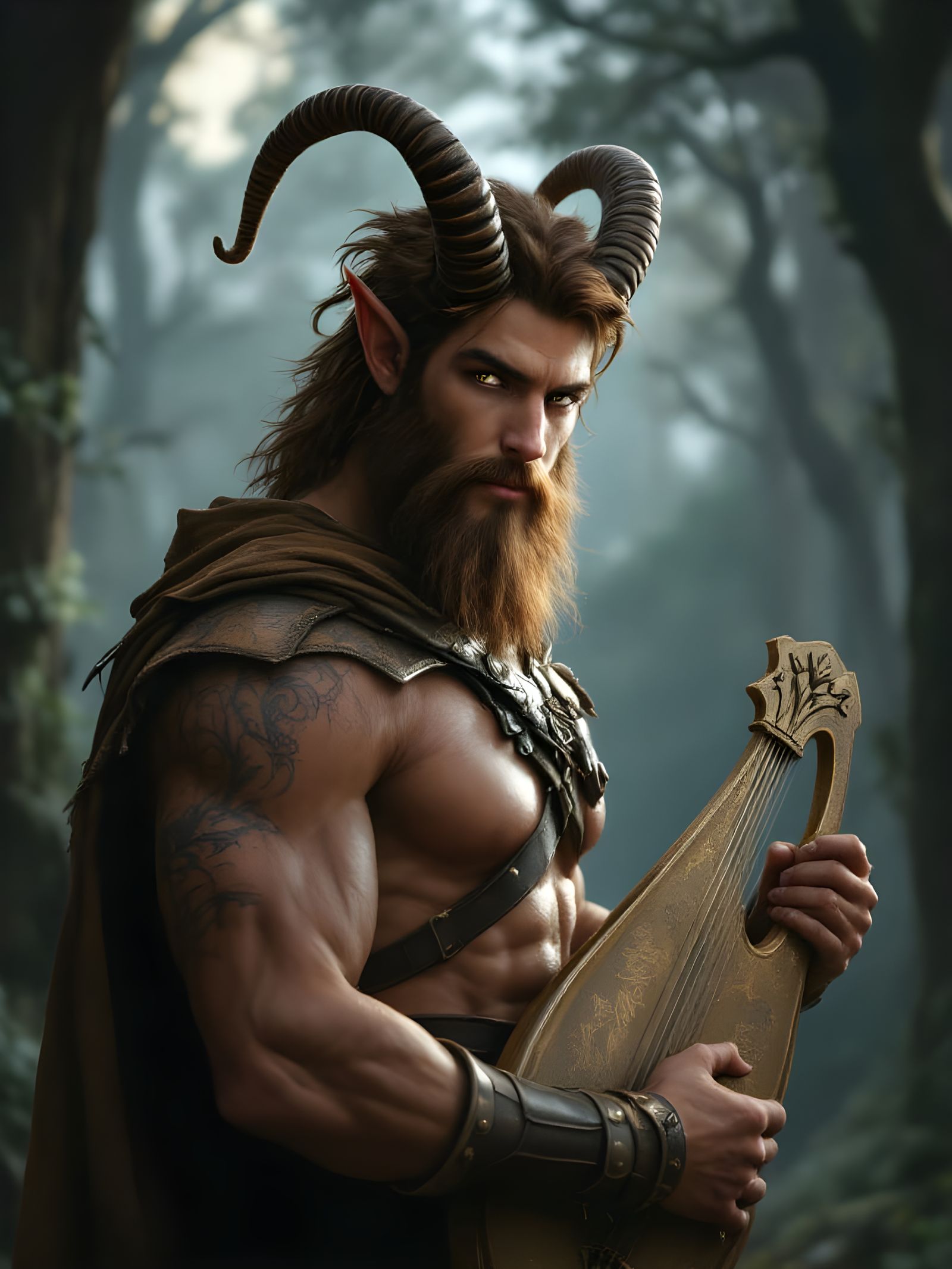 Loreus, Satyr Bard with his new magic lyre