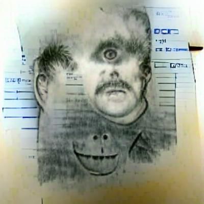 Disturbing Police Sketch of a Suspect