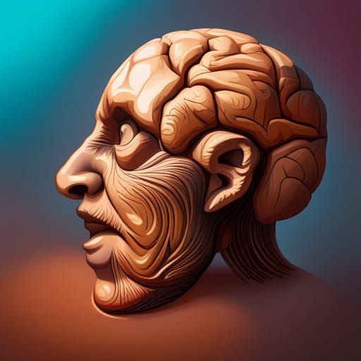 Hyperrealistic Brain Thinking Concept Art