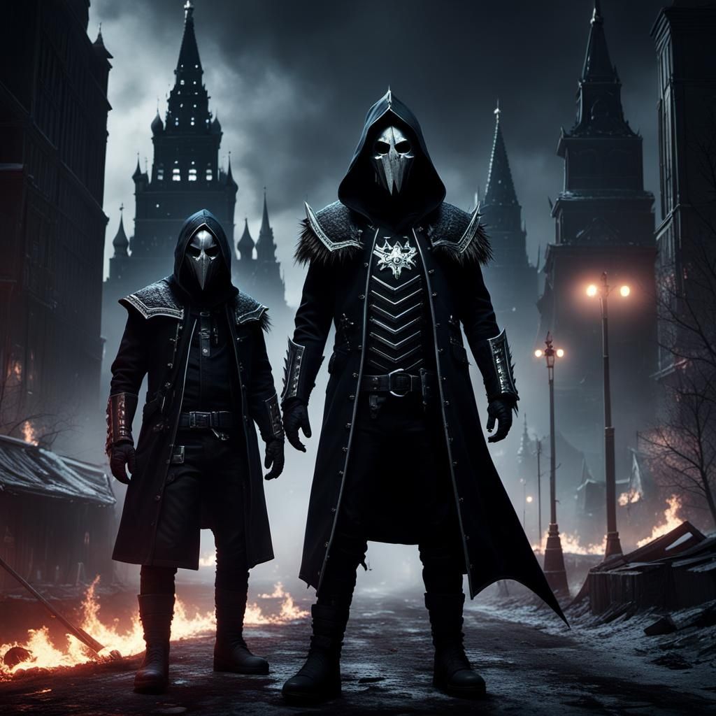 Dystopian Moscow Black Metal Band Art in 3D