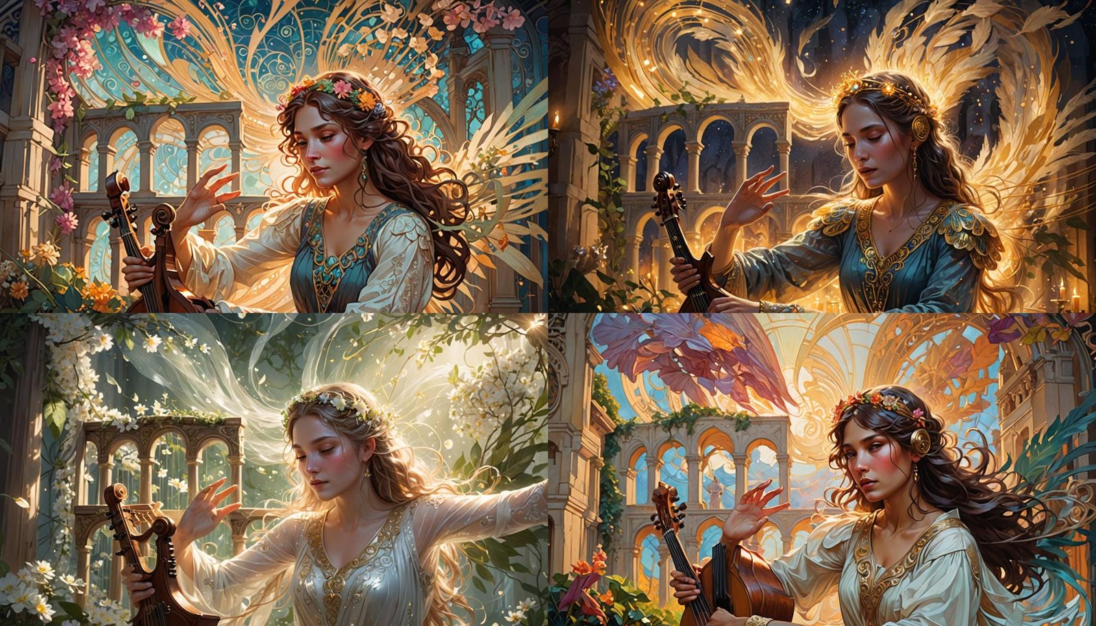 Enchanting Muse Inspiring Mortals: Art Nouveau Portrait