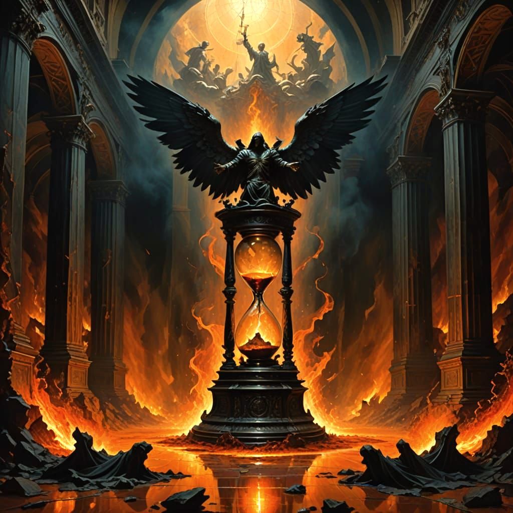 Epic Surreal Fantasy Hourglass: Dante's Duality