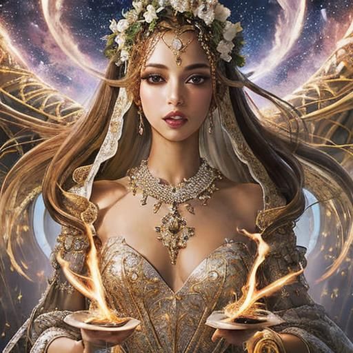 Psychedelic Celebrations in Art Nouveau Style