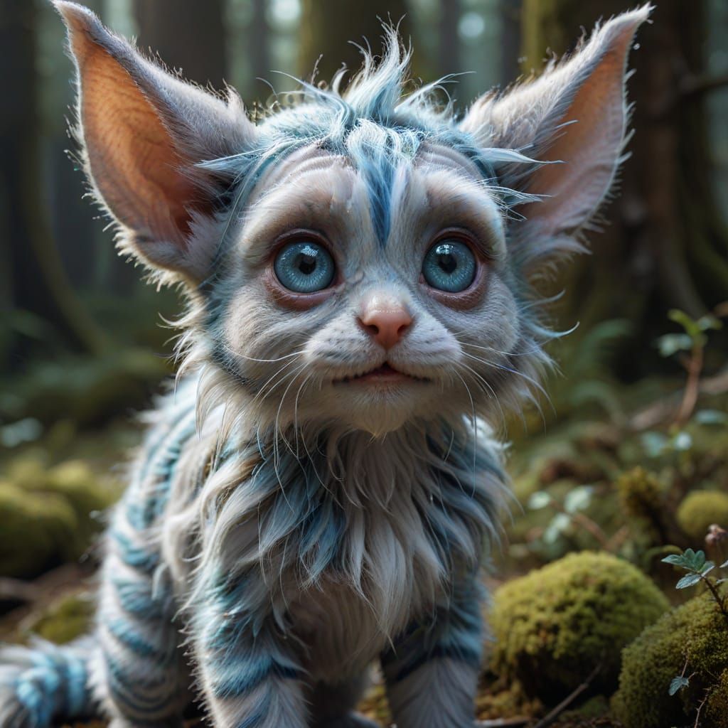 Cute Forest Munchkins with Spectral Eyes: Hyperrealistic Fan...