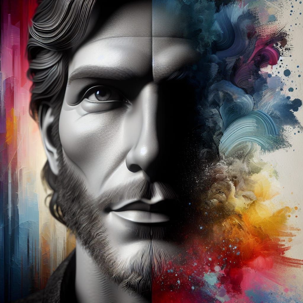 Charismatic Rock Star Concept Art in Hyperrealism