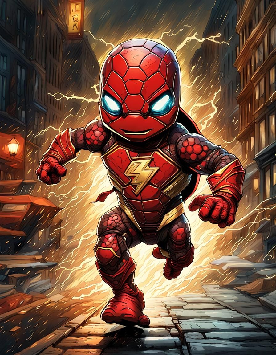 Turtle-Man Superhero Runs with Lightning in New York