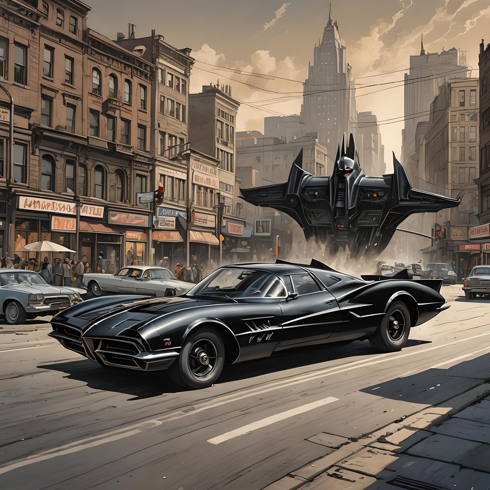 Batmobile Inspired Car on the Road