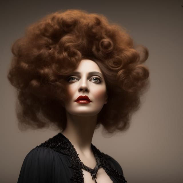 Victorian Countess Trapped in Giant Curly Hair