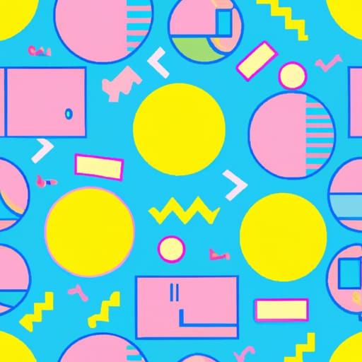 Colorful Geometric Pattern in 90s Style