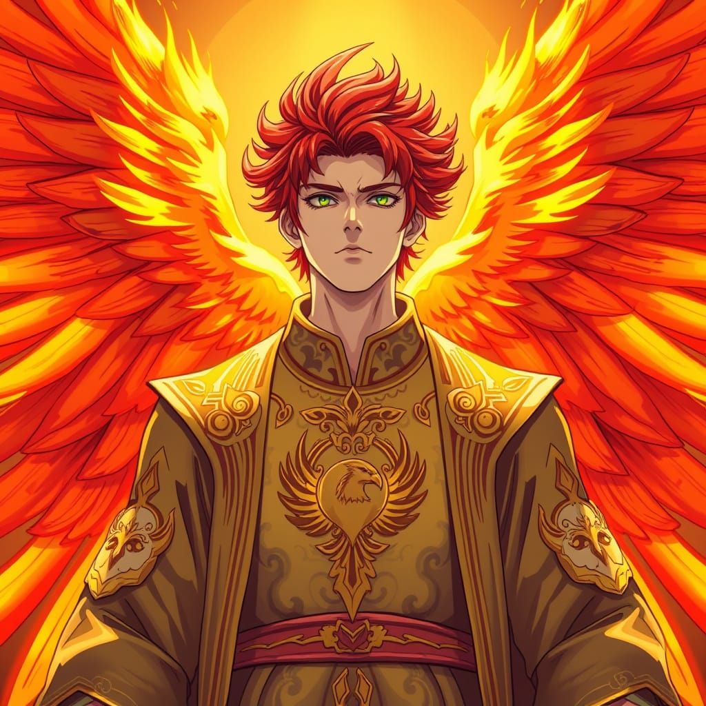 God of Fiery Majesty in Anime Style