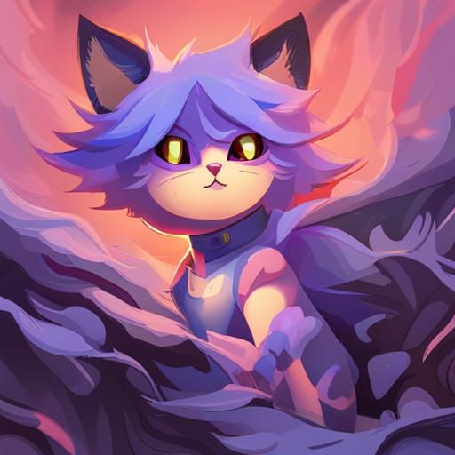 Stylized Cat-like Character in Detailed Fantasy Art