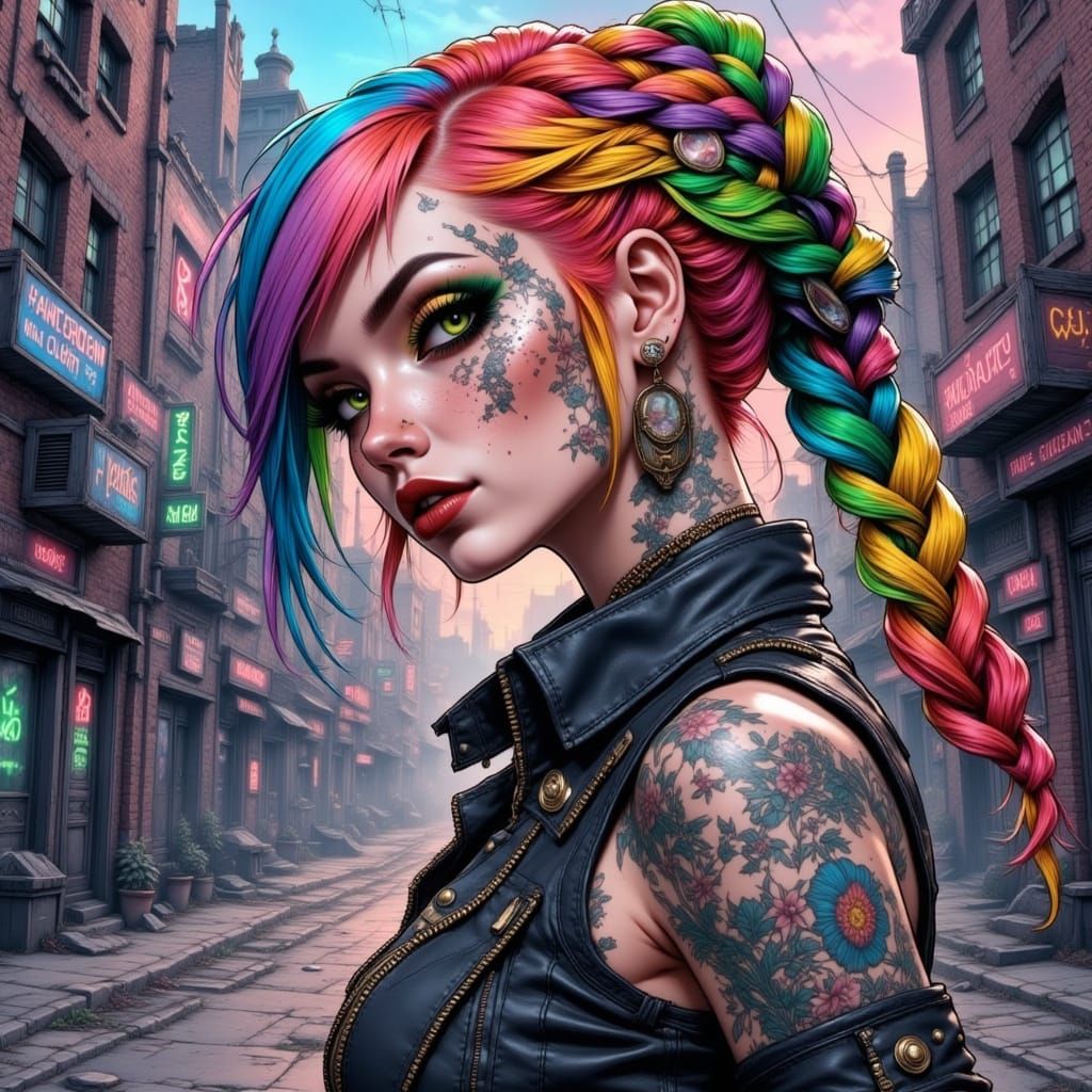 Surreal Steampunk Goddess Amidst Ancient Ruins
