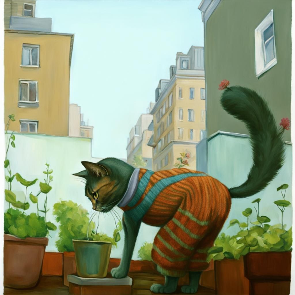 Urban gardening cat 😽🪴