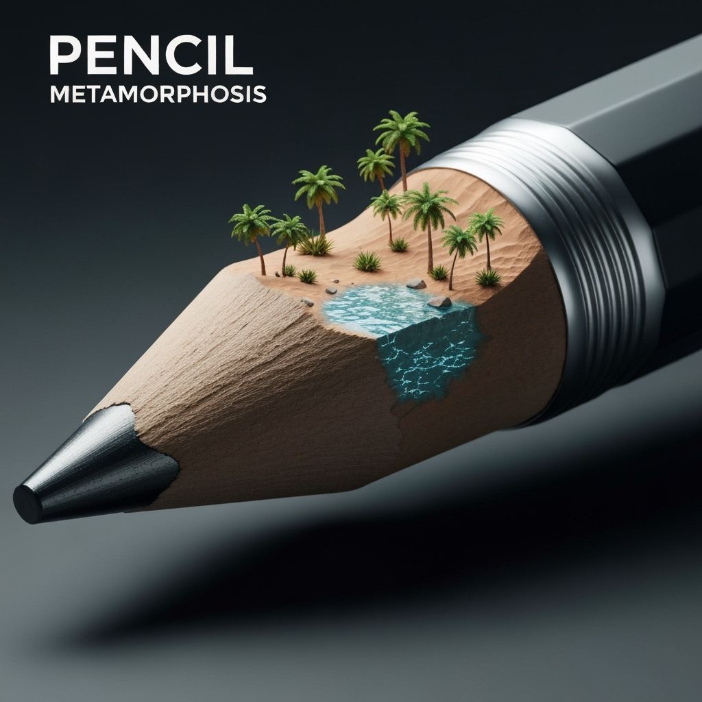 Pencil Tip Becomes Desert Oasis